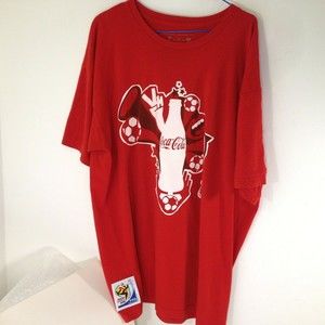 Coca Cola FIFA World Cup South Africa 2010 Short Sleeve T-Shirt Red Adult XL